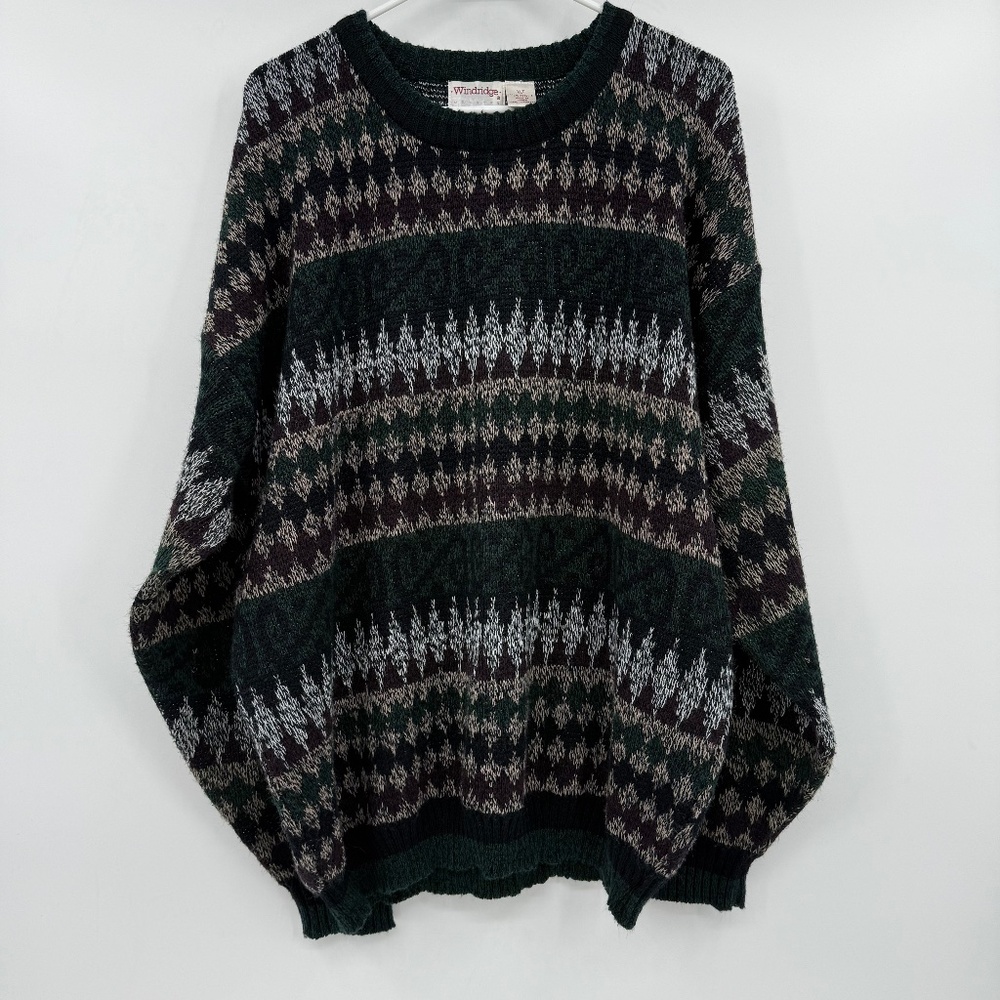 Windridge Mervyns Sweater Men XLT Multicolor Vintage 90s Pullover Crew Neck